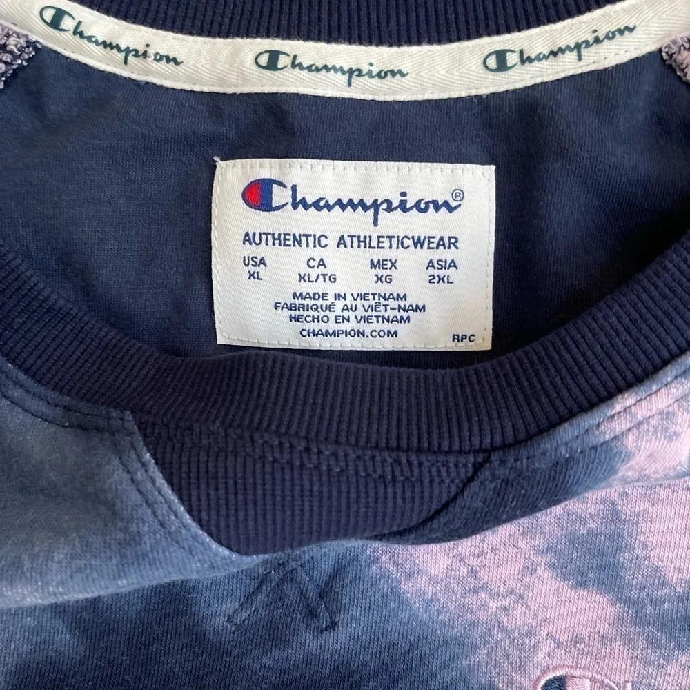 Champion Women’s Campus French Terry Cropped Crewneck Sweatshirt Tie Dye - Picture 3 of 4